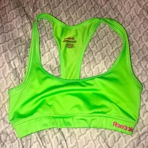 Reebok sports bra Neon Green Lime Green size XS